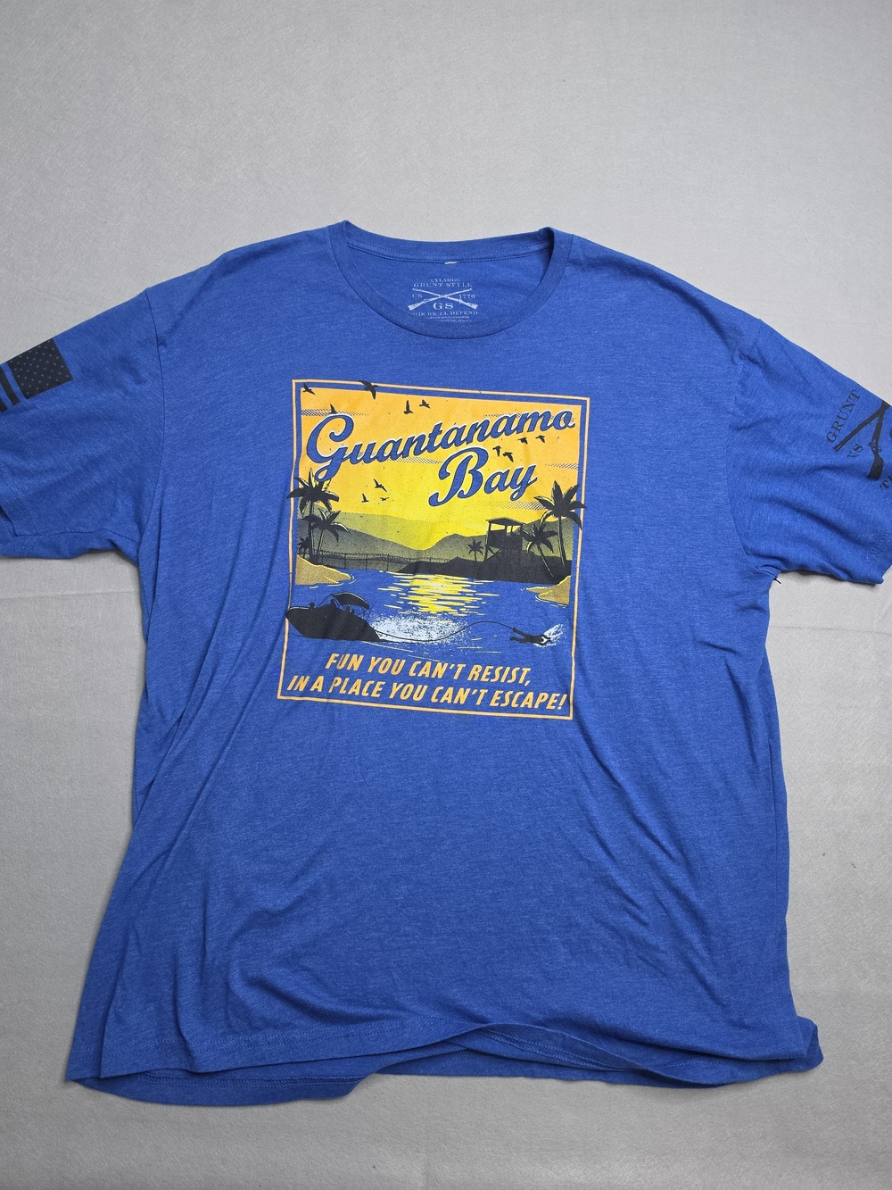 Grunt Style Guantanamo Bay Blue Graphic Tee - Casual Men’s Shirt XL
